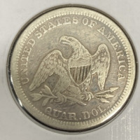 1857 VF25 Seated Liberty Silver Quarter - 2