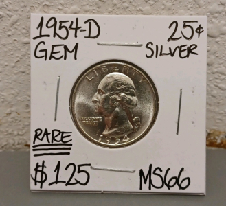 1954-D MS66 Rare Gem Silver Quarter