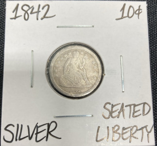 1842 Seated Liberty Silver Dime