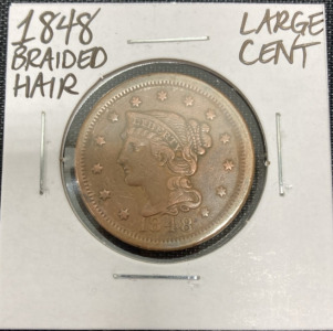 1848 Braided Hair Large Copper Cent