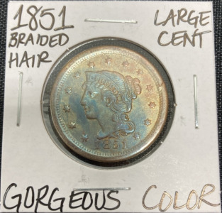 1851 Braided Hair Large Copper Cent