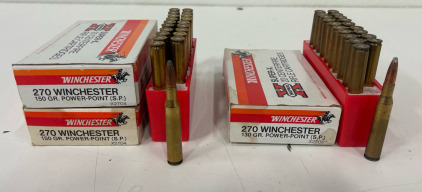 (3) Boxes Of Winchester 270 Ammunition Cartridges