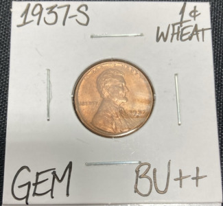 1937-S Gem BU++ Wheat Copper Penny