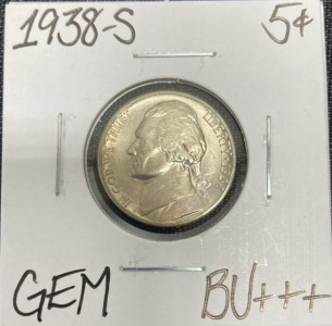 1938-S Gem BU+++ First Year Jefferson Nickel