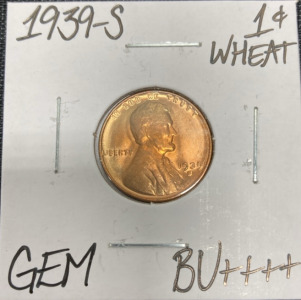 1939-S Gem BU++++ Wheat Copper Penny