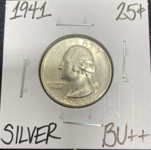 1941 BU++ Silver Washington Quarter