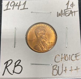 1941 Choice BU+++ RB Wheat Penny