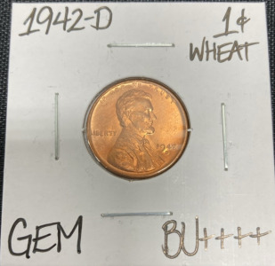 1942-D Gem BU++++ Wheat Copper Penny