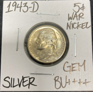 1943-D Gem BU++++ Silver War Nickel