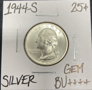 1944-S Gem BU++++ Silver Washington Quarter