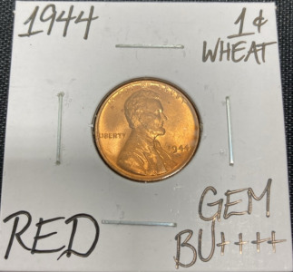 1944 Gem BU++++ Red Wheat Copper Penny