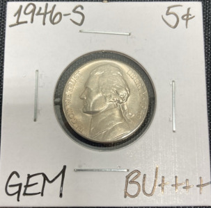 1946-S Gem BU++++ Jefferson Nickel