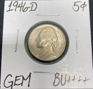 1946-D Gem BU++++ Jefferson Nickel