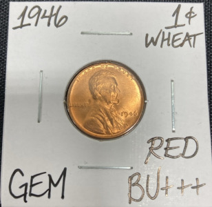 1946 Gem BU+++ Red Wheat Copper Penny