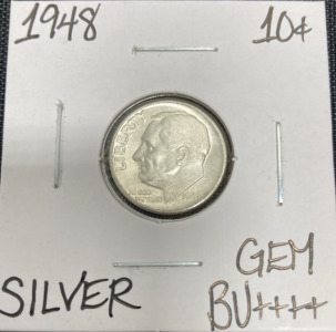 1948 Gem BU++++ Silver Roosevelt Dime