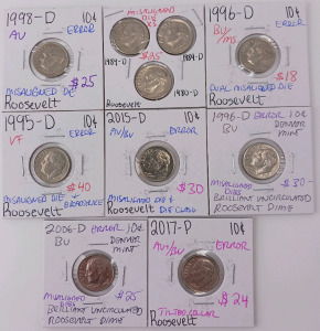 (10) Assorted Collectible Dimes 1980-2017