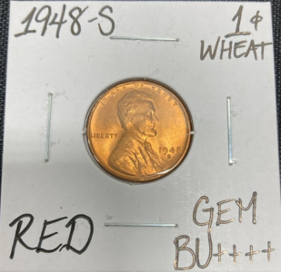 1948-S Gem BU++++ Red Wheat Copper Penny