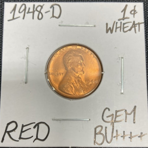 1948-D Gem BU++++ Red Wheat Copper Penny