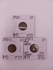 (3) Rare Pennies From 1910-1920