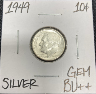 1949 Gem BU++ Silver Roosevelt Dime