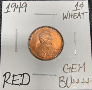 1949 Gem BU++++ Red Wheat Copper Penny