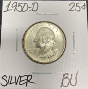 1950-D BU Silver Washington Quarter