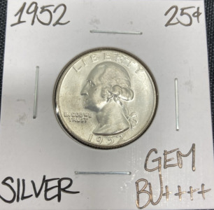 1952 Gem BU++++ Silver Washington Quarter