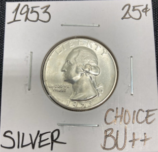 1953 Choice BU++ Silver Washington Quarter