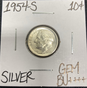 1954-S Gem BU++++ Silver Roosevelt Dime