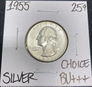 1955 Choice BU+++ Silver Washington Quarter