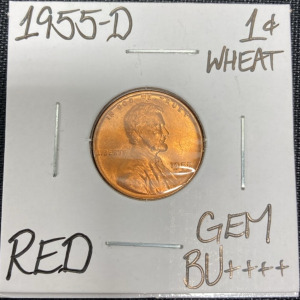 1955-D Gem BU++++ Red Wheat Copper Penny