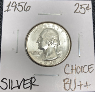 1956 Choice BU++ Silver Washington Quarter