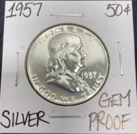 1957 Gem Proof Silver Franklin Half Dollar