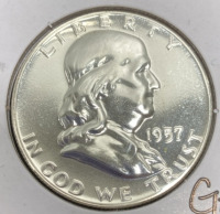 1957 Gem Proof Silver Franklin Half Dollar - 3