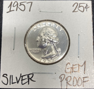 1957 Gem Proof Silver Washington Quarter