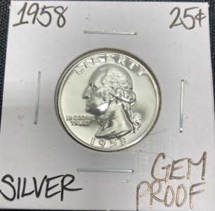 1958 Gem Proof Silver Washington Quarter