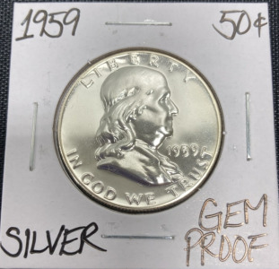 1959 Gem Proof Silver Franklin Half Dollar