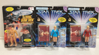 (3) Star Trek OS Character Figures: Sulu from The Motion Picture, Nurse Chapel, Yeoman Rand