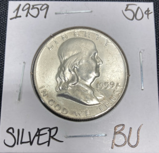 1959 BU Silver Franklin Half Dollar