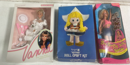 (1) Butterfly Art Barbie (1) Vanna Doll (2) “Katrina” Doll Craft Kit