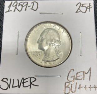 1959-D Gem BU++++ Silver Washington Quarter