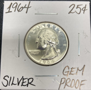 1964 Gem Proof Silver Washington Quarter