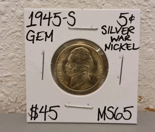 1945-S MS65 Silver War Gem Nickel