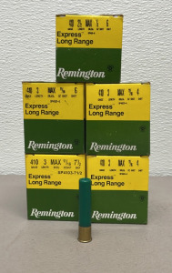 (125) Remington 410 Gauge 2-1/2” Length 1/2 Ounce 6 Shot Shotgun Shells