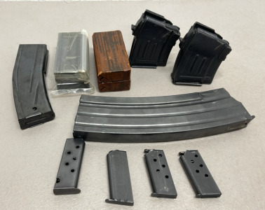 (5) .30 Caliber M1 Ammunition Magazines, (2) AK-47 7.62 X 39 Ammunition Magazines, (1) Mini -14 Magazine (4) .25 ACP Ammunition Cartridges