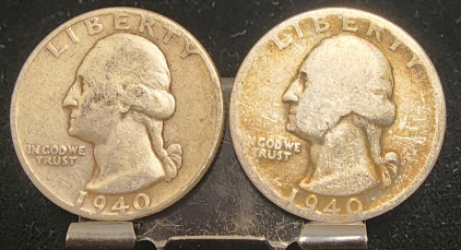 (2) 1940 90% Silver Quarters— Verified Authentic