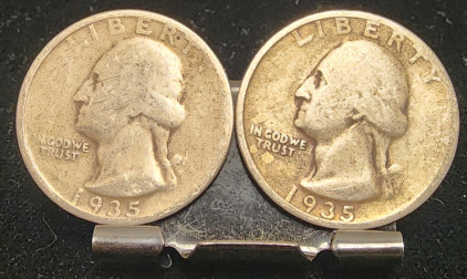 (2) 1935 90% Silver Quarters— Verified Authentic