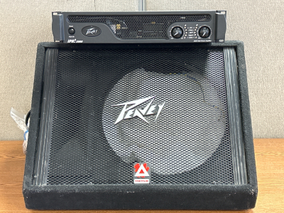 Peavy 115TLM Floor Monitor Box (No Speaker) & Peavy IPR2-3000/3000W Power Amplifier