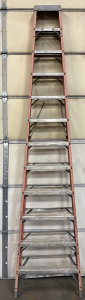 12&rsquo; Folding Ladder, Fiber Glass And Aluminum