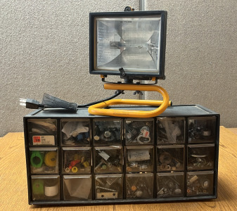 Work Light (Needs Bulb), Organizer With Bolts, Screws And More